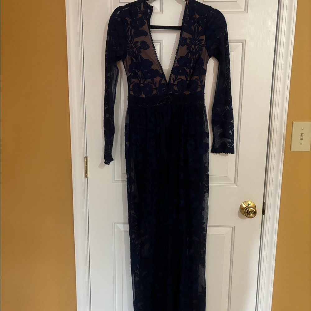For Love And Lemons Navy Long Sleeve Dress - Picture 1 of 8